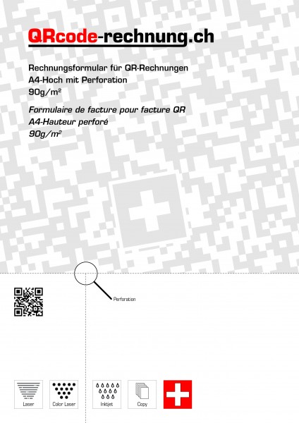 QR-Rechnungspapier A4 unbedruckt